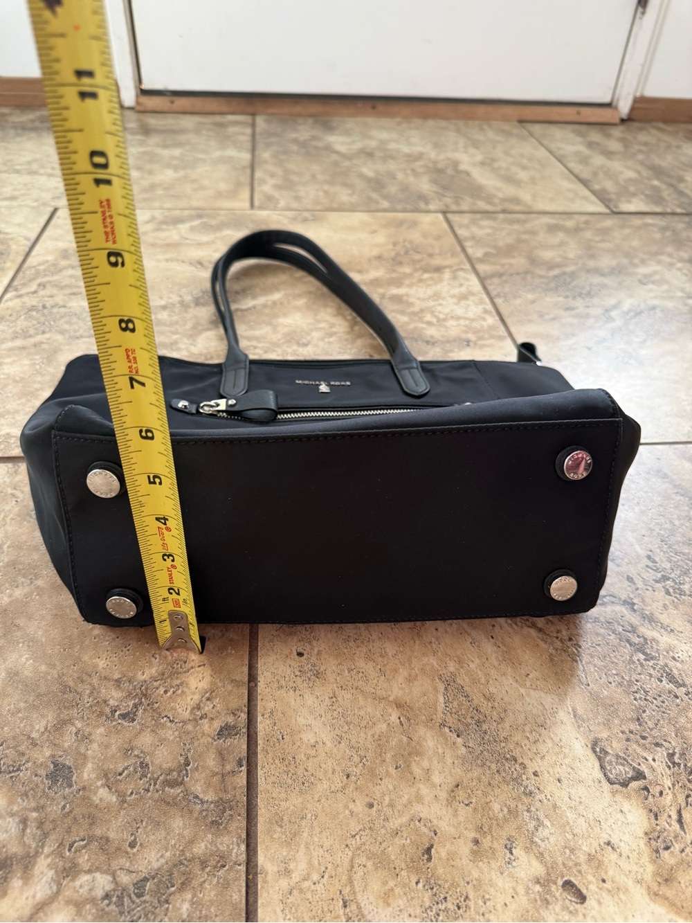 Michael Kors Black Nylon Tote with Front Zip Pocket - Picture 5 of 6
